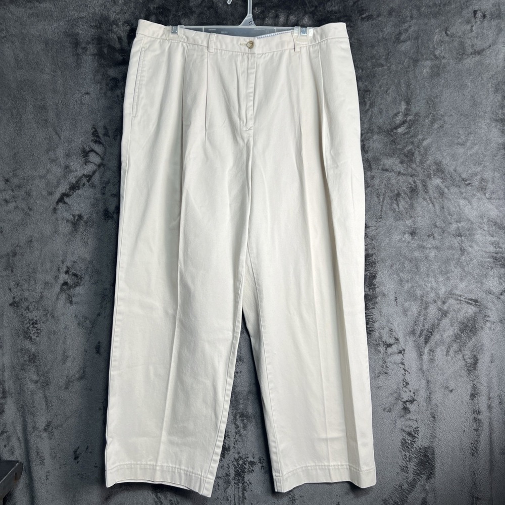 Y2K Tommy Hilfiger Chino Pants Women's 14 Beige Khaki Straight‎ Preppy